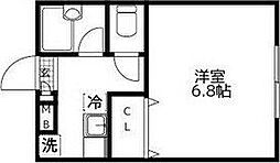 KRヴィラ 1Kの間取図画像