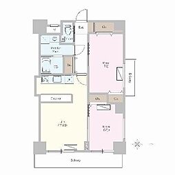 カスタリア榴ケ岡 2LDKの間取図画像