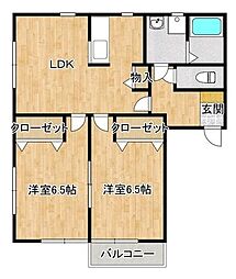 メリディアンα 2LDKの間取図画像