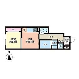 Star rich court 1DKの間取図画像