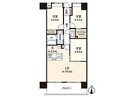 MFPRコート宮町 3LDKの間取図画像