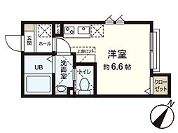 La・vie柏木 ワンルームの間取図画像