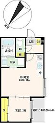 杜ノ川テラス 1LDKの間取図画像