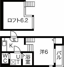 ハーモニーテラス西中田5 1Kの間取図画像