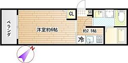 ガーデンパーク八本松A 1Kの間取図画像