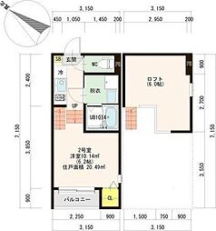 レジデンス碧 1Kの間取図画像