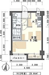レブレ.K 1Kの間取図画像