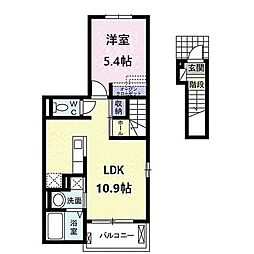 マサキヤC 1LDKの間取図画像
