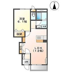 プラソン 1LDKの間取図画像