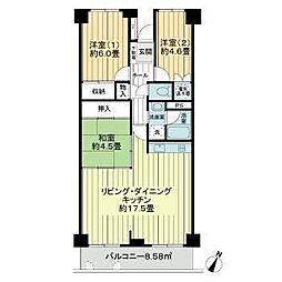 長町サンハイツC棟 3LDKの間取図画像