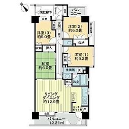 野村ステイツ河原町ガーデンスクエア 4LDKの間取図画像