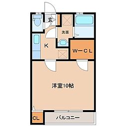 さくら荘 1Kの間取図画像