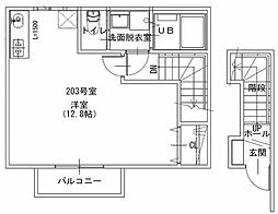 CITY福田町 ワンルームの間取図画像
