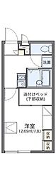 レオパレスツルカメ荘 1Kの間取図画像