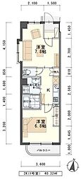 しゃとれ旭ケ丘通り 2Kの間取図画像