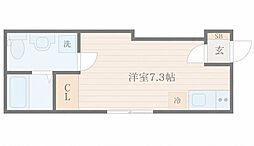 GIGI北四番丁 ワンルームの間取図画像