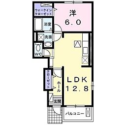 アルカンシエル-虹 1LDKの間取図画像