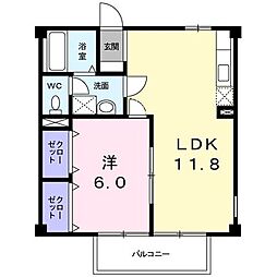 セントラルコーポ2 1LDKの間取図画像