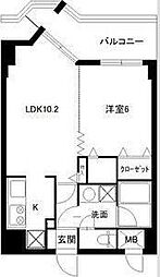 カルロ北目 1LDKの間取図画像