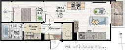 REGALEST六丁の目 1LDKの間取図画像