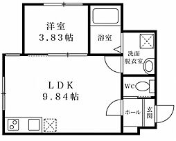 メゾン・ド・リーヴ 1LDKの間取図画像