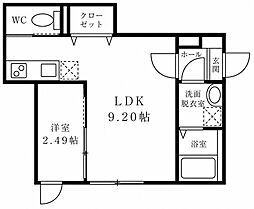 メゾン・ド・リーヴ 1LDKの間取図画像
