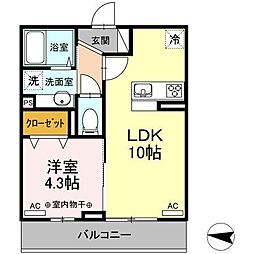 D-room木町通 1LDKの間取図画像