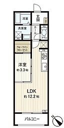 MOCXION成田町 1LDKの間取図画像