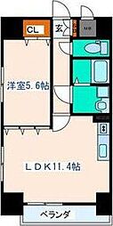 県庁前レジデンス 1LDKの間取図画像