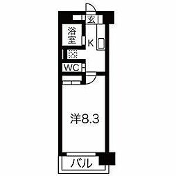 スターリット上杉 1Kの間取図画像