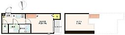 仙台市若林区一本杉町アパート 1Kの間取図画像