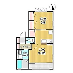 GrandEspoir長町壱番館 1LDKの間取図画像