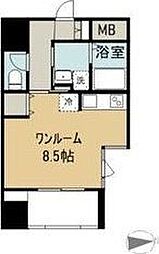 カーサ・スタジオーネ原町 ワンルームの間取図画像