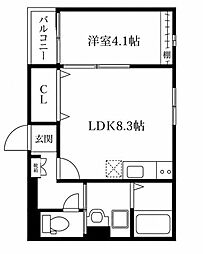 Gran Serenite榴ヶ岡 1LDKの間取図画像
