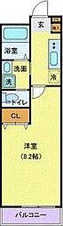 アリュール愛宕橋 1Kの間取図画像