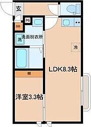 g-square出花 1LDKの間取図画像