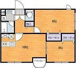 マイルドネスト 2LDKの間取図画像