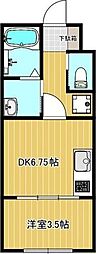 ノルンハウス 1DKの間取図画像