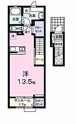 ドミール ワンルームの間取図画像