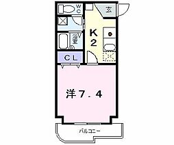 マイルストーン立町 1Kの間取図画像