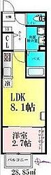 BAU黒松駅前 1LDKの間取図画像