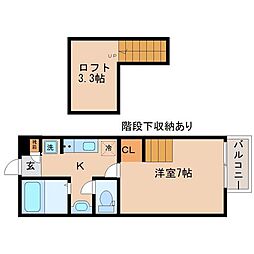 アスコット原町四丁目 1Kの間取図画像
