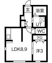 ララ・ポート 1階1LDKの間取り