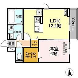 ガーデンハイツアイハラ3 1LDKの間取図画像