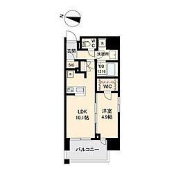 グランカーサ仙台晩翠通 1LDKの間取図画像