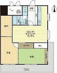 ライオンズマンション中央 2SLDKの間取図画像