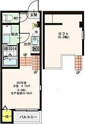 フローラ福住町 1Kの間取図画像