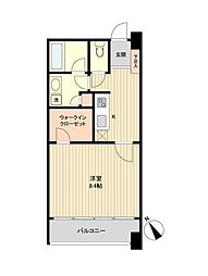 ラドゥセール榴ヶ岡 1Kの間取図画像