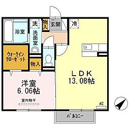 シェモア国見 1LDKの間取図画像