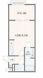 仙台市宮城野区福住町アパート 1LDKの間取図画像